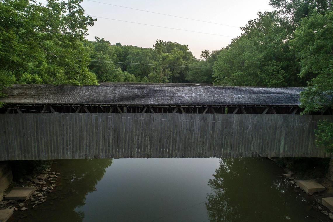 The Switzer Bridge is located in Franklin County, Kentucky, and crosses the North Fork of Elkhorn Creek. The bridge was originally built in 1855. (Ryan C. Hermens/Lexington Herald-Leader/TNS)