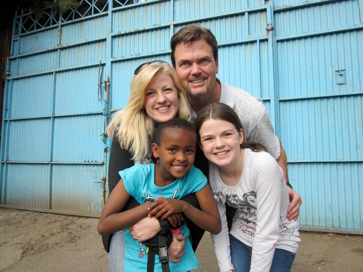 Missy, Mark, and their biological daughter with Favor in Ethiopia. (Courtesy of Missy Maxwell Worton)