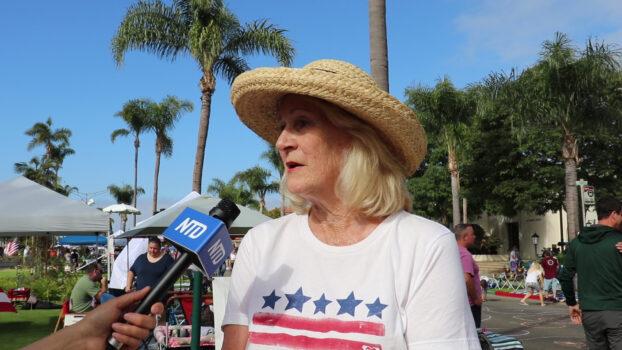 Military mom Gail Pedrotty enjoys the Independence Day parade in Coronado on July 4, 2022. (Screenshot/NTD Television)