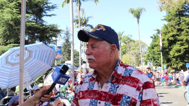 Vietnam veteran Wayne Strictlandenjoys the Independence Day parade in Coronado on July 4, 2022. (Screenshot/NTD Television)