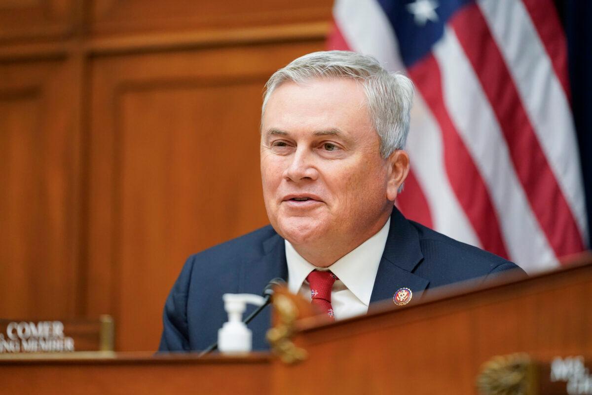 Rep. James Comer (R-Ky.) speaks during a House Committee on Oversight and Reform hearing on gun violence in Washington on June 8, 2022. (Andrew Harnik-Pool/Getty Images)