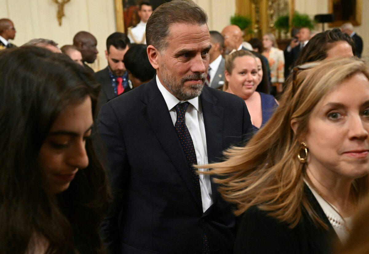  Hunter Biden, son of President Joe Biden, attends a ceremony honoring 17 recipients of the Presidential Medal of Freedom, the nation's highest civilian honor, in the East Room of the White House in Washington on July 7, 2022. (Saul Loeb/AFP via Getty Images)