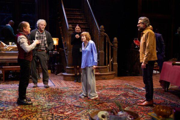 (L–R) Jonathan Hadary, C.J. Wilson, Heather Burns, Marylouise Burke, and Omar Metwally in "Epiphany." (Jeremy Daniel)