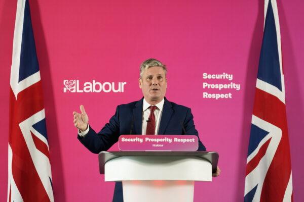 Labour leader Sir Keir Starmer delivers a speech on Labour’s plans for growing the UK economy in Liverpool on July 25, 2022. (Danny Lawson/PA Media)