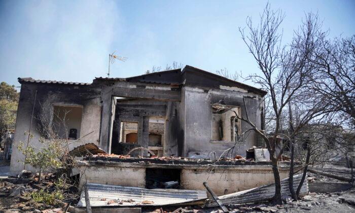Firebreaks Halt Blaze on Greek Island, Homes Saved