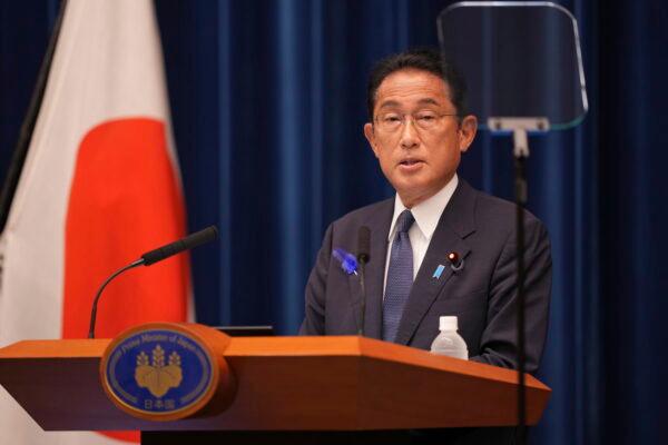 Japan's Prime Minister Fumio Kishida delivers a speech at his official residence in Tokyo, Japan, on July 14, 2022. (Zhang Xiaoyu/Pool Photo via AP)