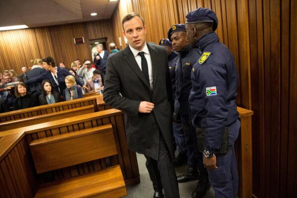 Olympic and Paralympic track star Oscar Pistorius arrives for sentencing at the North Gauteng High Court in Pretoria, South Africa, July 6, 2016. (Marco Longari/Reuters)