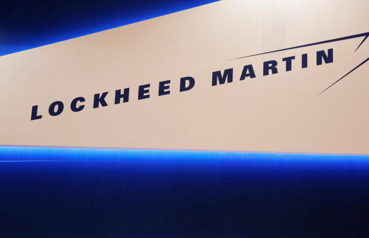 Lockheed Martin's logo is seen during Japan Aerospace 2016 air show in Tokyo on Oct. 12, 2016. (Kim Kyung-Hoon/Reuters)