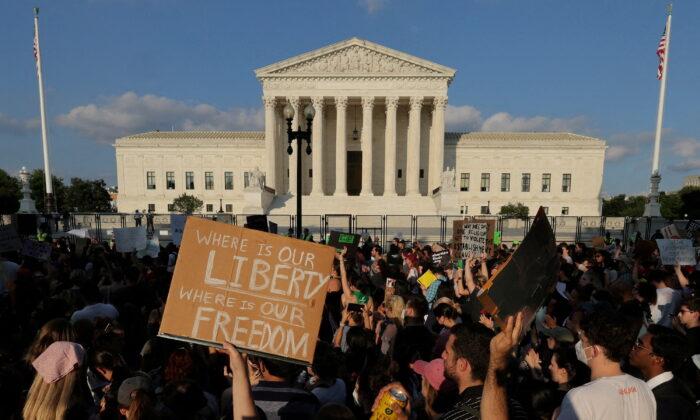 Pro-abortion demonstrators outside the United States Supreme Court on June 24, 2022. (Jim Bourg/File Photo/Reuters)