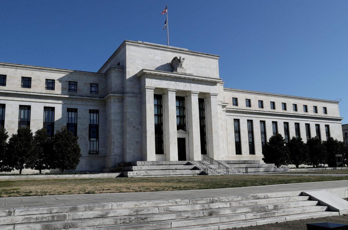 Federal Reserve Board building on Constitution Avenue is pictured in Washington on March 19, 2019. (Leah Millis/Reuters)