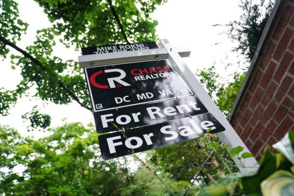 A 'For Rent, For Sale' sign is seen outside of a home in Washington on July 7, 2022. (Sarah Silbiger/Reuters)