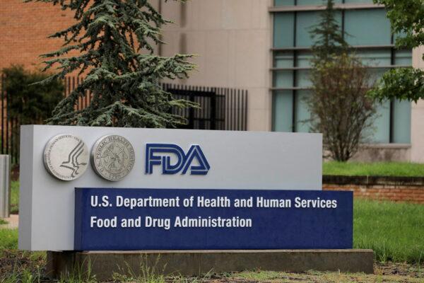  Signage outside of the Food and Drug Administration (FDA) headquarters in White Oak, Md., on Aug. 29, 2020. (Andrew Kelly/Reuters)