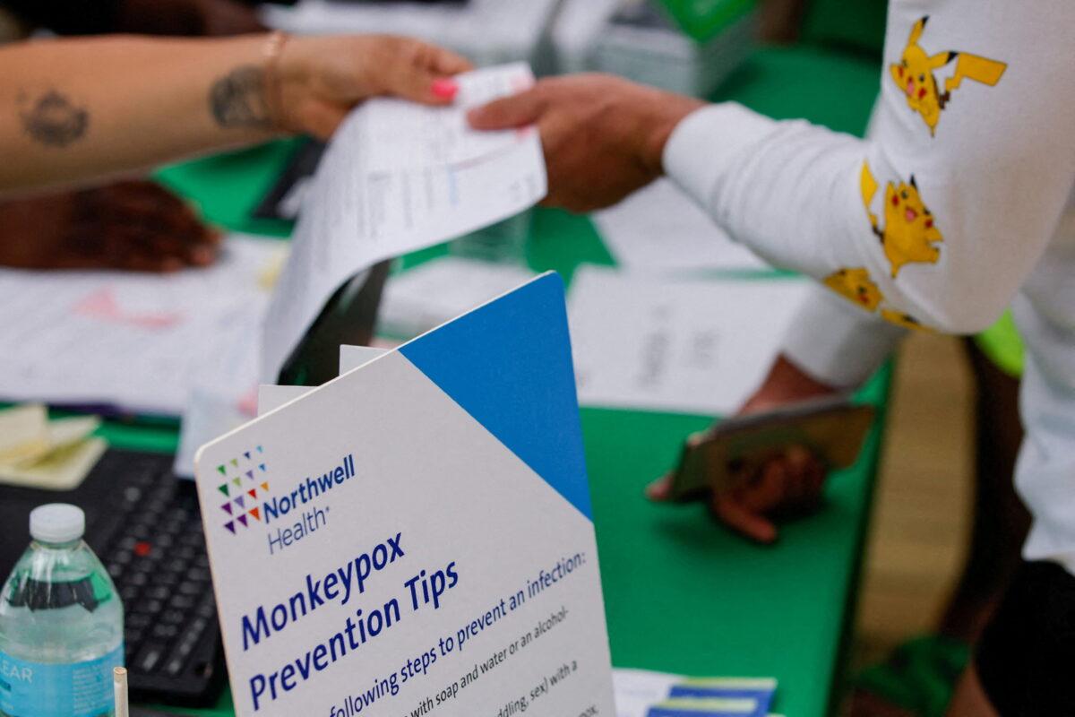 A person arrives to receive a monkeypox vaccination at the Northwell Health Immediate Care Center at Fire Island-Cherry Grove, N.Y., on July 15, 2022. (Eduardo Munoz/Reuters)