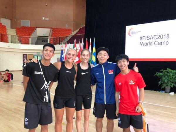 <span style="font-weight: 400;">Timothy Ho (first from right) participated in the World Rope Skipping Championships, in Shanghai, in 2018. </span>(Courtesy of Timothy Ho Chu-ting)