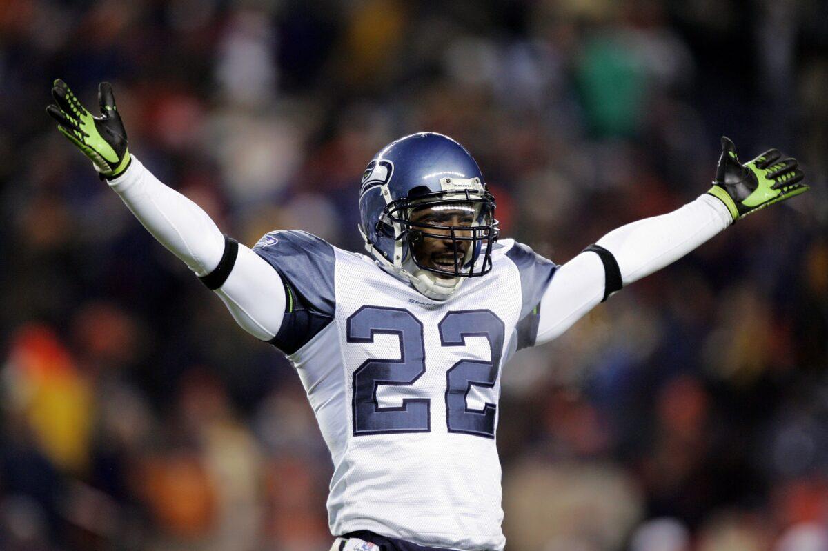Cornerback Jimmy Williams (22) of the Seattle Seahawks celebrates after defeating the Denver Broncos at Invesco Field at Mile High in Denver on Dec. 3, 2006. (Brian Bahr/Getty Images)
