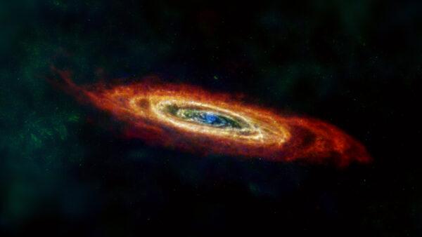 Image of the Andromeda galaxy, or M31, captured by the Hubble Space Telescope and released on June 16, 2022. (ESA, NASA, NASA-JPL, Caltech, Christopher Clark (STScI), R. Braun (SKA Observatory), C. Nieten (MPI Radioastronomie), Matt Smith (Cardiff University))