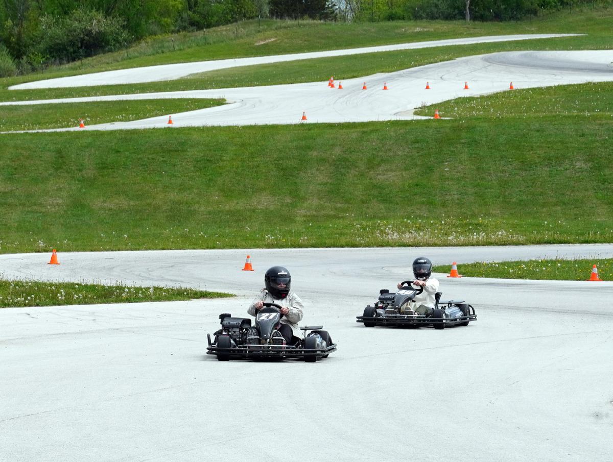 Road America in Elkhart Lake, Wisconsin, opens its track to go-karts, walkers and bikers when no race is going on. (Photo courtesy of Doug Hansen.)