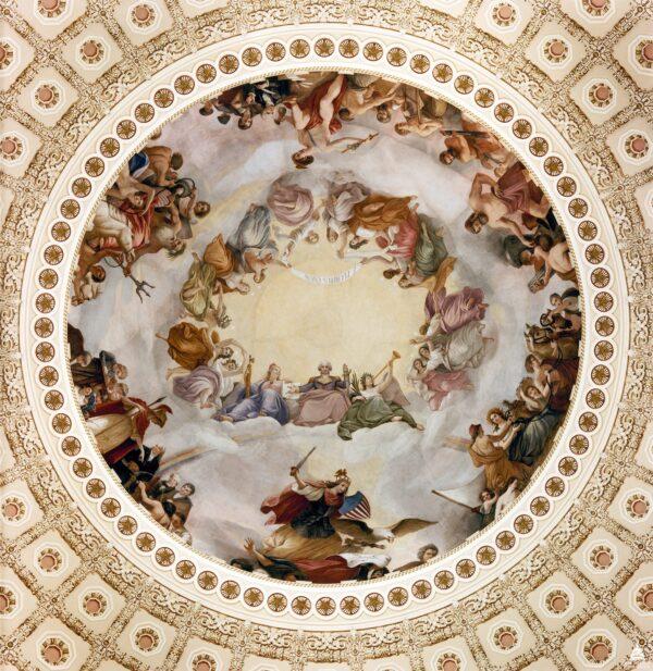 “The Apotheosis of Washington” by Constantino Brumidi, 1865. Fresco. (Architect of the Capitol)
