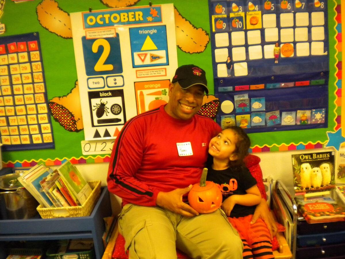  Simi Bird, a father, school board member, and Congressional candidate in Washington, takes time to visit his daughter, Hanna, in school. (Courtesy of Simi Bird)