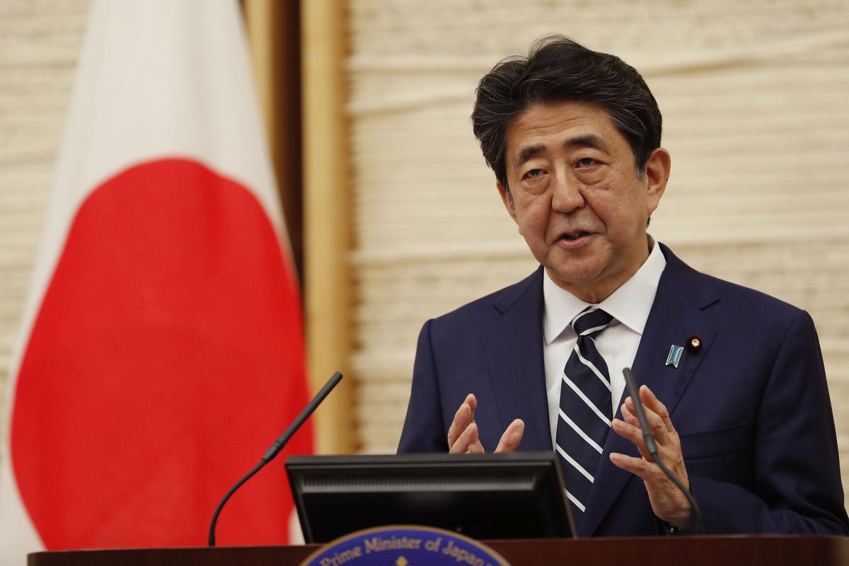 Japan's Prime Minister Shinzo Abe speaks at a news conference in Tokyo on May 25, 2020. (Kim Kyung-hoon/Pool Photo via AP)