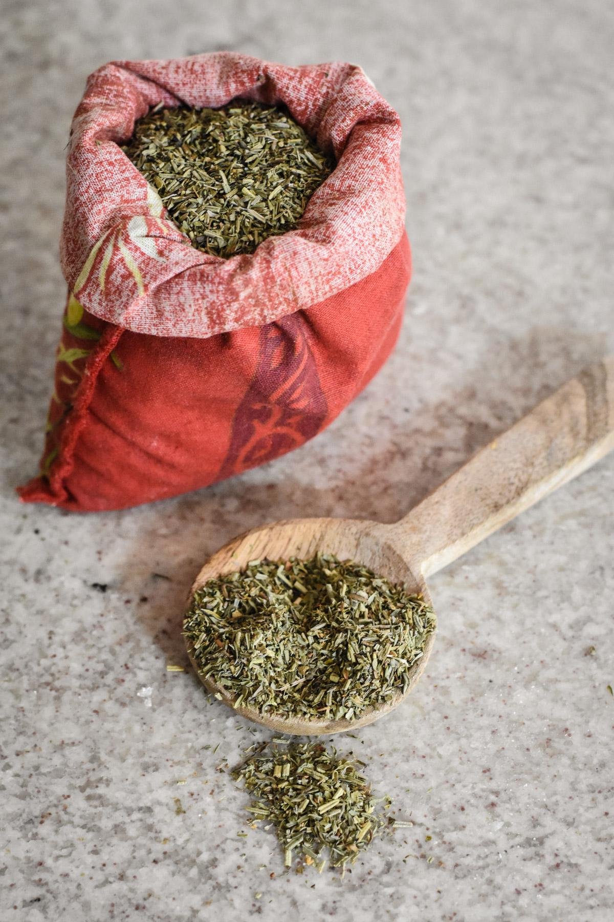 Herbes de Provence, a mix of dried herbs popular in the region, is key to the dish's signature flavor. (Audrey Le Goff)
