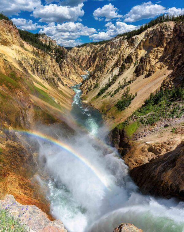 Rainbows seen at the Lower Falls of the Grand Canyon. (lucky-photographer/ iStock/Getty Images Plus)