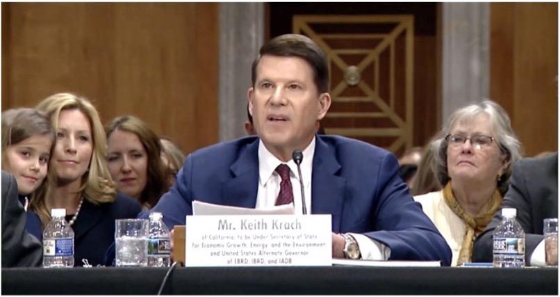 Keith Krach testifies before the Senate Foreign Relations Committee on March 27, 2019. (Screenshot via Keith Krach)