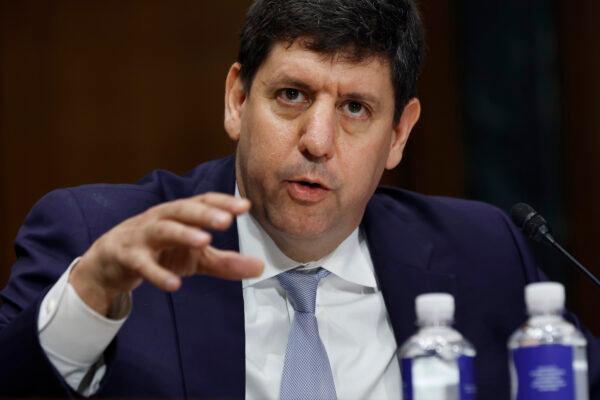 Steven Dettelbach testifies before the Senate Judiciary Committee during his confirmation hearing to be the next director of the Bureau of Alcohol, Tobacco, Firearms and Explosives in the Dirksen Senate Office Building in Washington on May 25, 2022. (Chip Somodevilla/Getty Images)