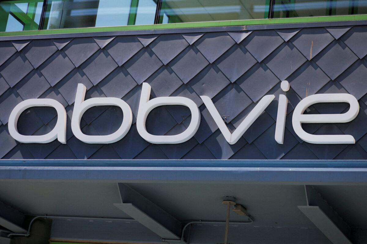 A sign stands outside an Abbvie facility in Cambridge, Mass., on May 20, 2021. (Brian Snyder/Reuters)