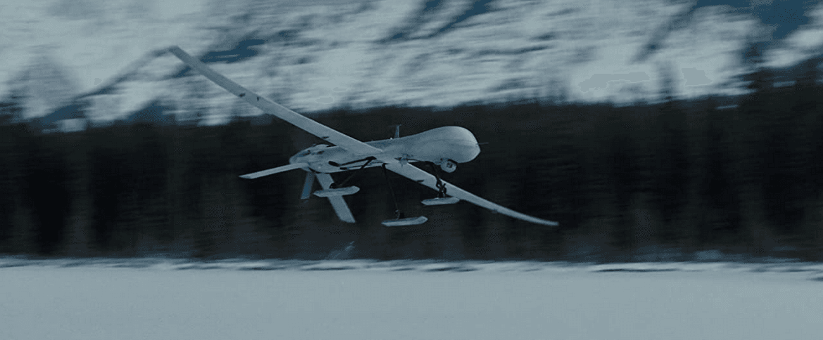 Lethal Predator drone tracking Outcome agents in Alaska, in "The Bourne Legacy." (Universal Pictures)