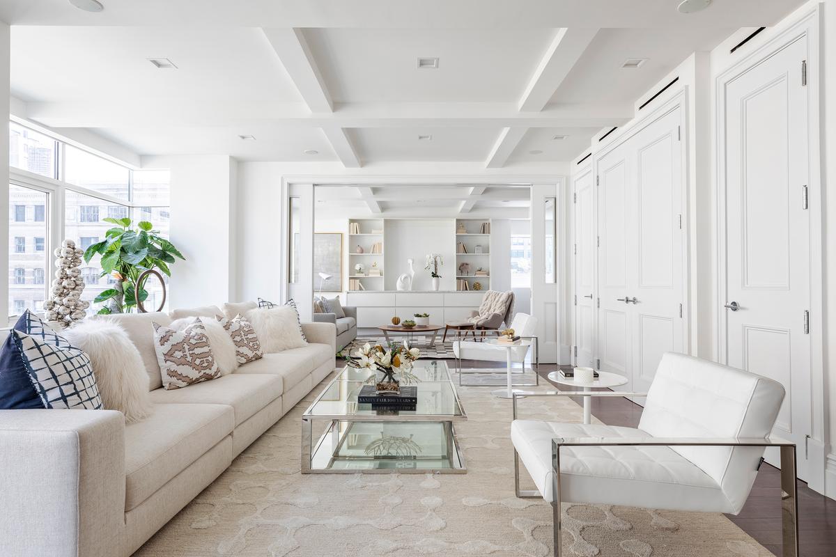 A color palette in a living room using tints tones and shades of white. (Handout/TNS)