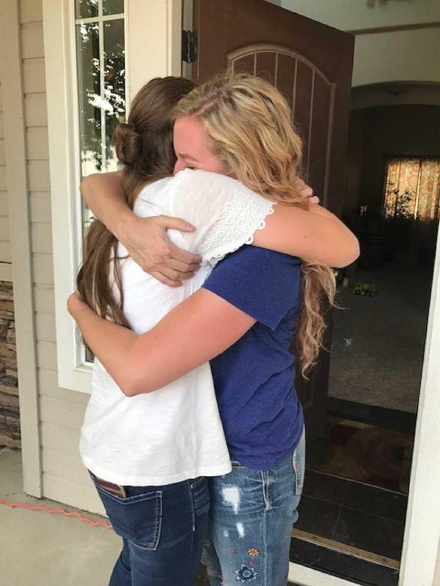 Hannah embracing her birth mother for the first time. (Courtesy of <a href="https://www.instagram.com/hannahnichole29/">Hannah Nichole</a>)