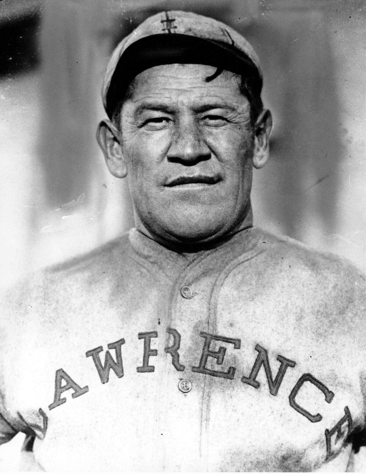 Jim Thorpe in a baseball uniform. (AP Photo)