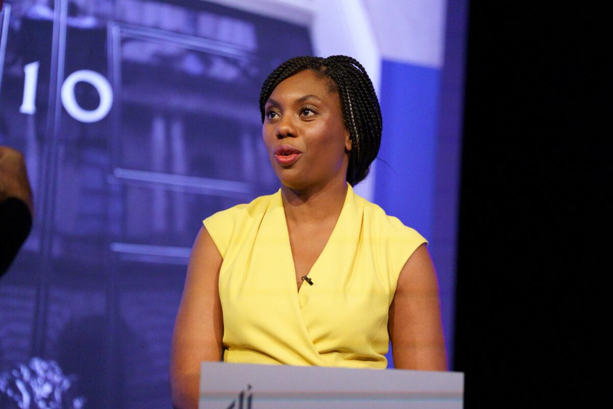 Conservative party leadership contender Kemi Badenoch at Here East studios in Stratford, east London, on July 15, 2022. (Victoria Jones/PA Media)