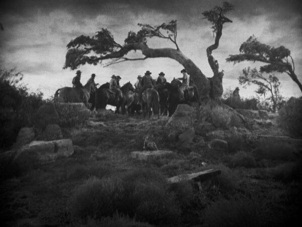 The posse gathers under the hanging tree in "The Ox-Bow Incident." (20th Century Fox)