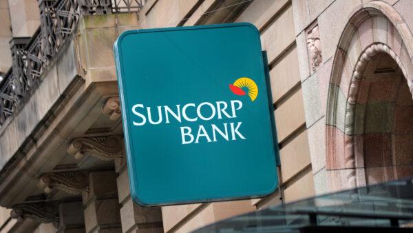 A Suncorp Bank sign adorns a building in central Brisbane, Australia, on Dec. 5, 2011. (William West/AFP via Getty Images)
