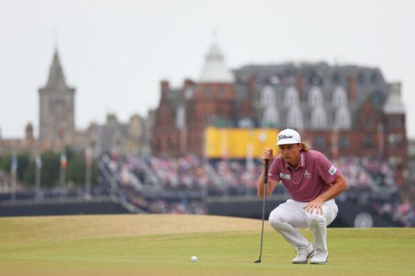 Australia's Cameron Smith lines up a putt on the 16th green during Day Four of The 150th Open at St Andrews Old Course in St Andrews, Scotland, on July 17, 2022. (Photo by Harry How/Getty Images)