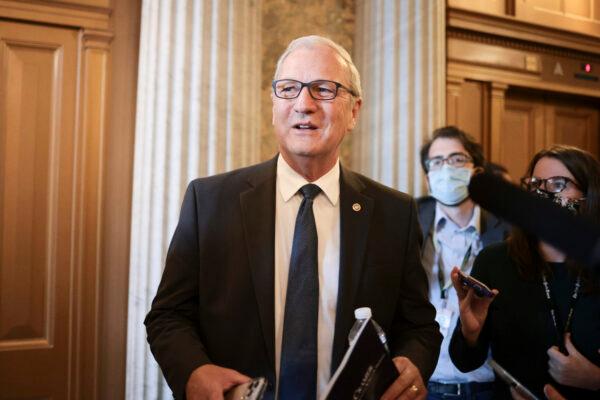 Sen. Kevin Cramer (R-ND) speaks to reporters at the U.S. Capitol Building on Oct. 6, 2021 (Anna Moneymaker/Getty Images)