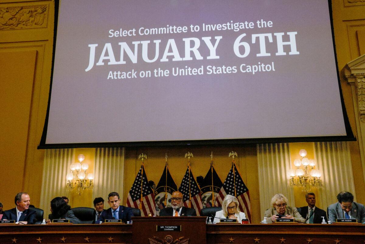 Members of the U.S. House Select Committee to Investigate the January 6 Attack on the United States Capitol are seen during the fifth public hearing of the committee, in Washington, D.C., on June 23, 2022. (Jim Bourg/Reuters)