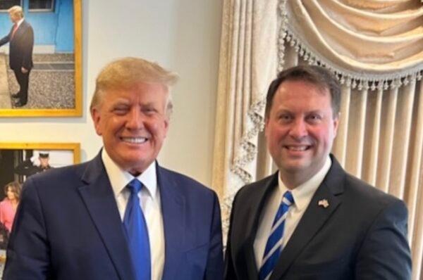 Maryland Republican gubernatorial candidate Dan Cox meets with former President Donald Trump in May 2022. (Courtesy of Cox for Freedom)