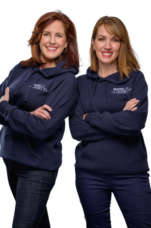  Tiffany Justice (L) and Tina Descovich, moms, former school board members, and co-founders of Mom's for Liberty. (Courtesy of Tiffany Justice)