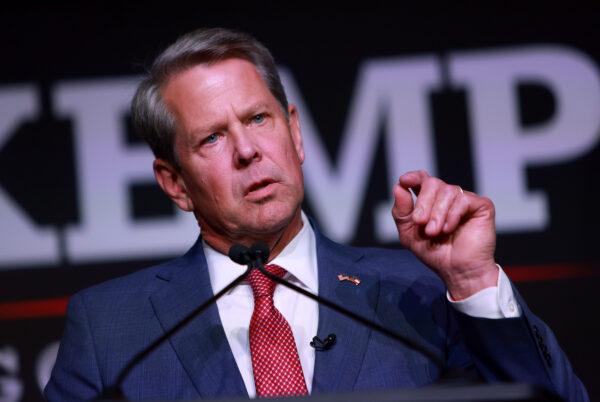 Georgia Gov. Brian Kemp won the Republican primary in convincing fashion despite defying Donald Trump, in part by delivering what Republican voters wanted in his first term. Here he speaks in Atlanta, Ga., on May 24, 2022. (Joe Raedle/Getty Images)