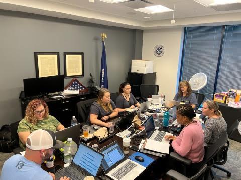 The Homeland Security Investigations command center was stationed in Birmingham, Alabama, for the duration of a human trafficking investigation during The World Games from July 7–17, 2022. (Courtesy of Homeland Security Investigations)