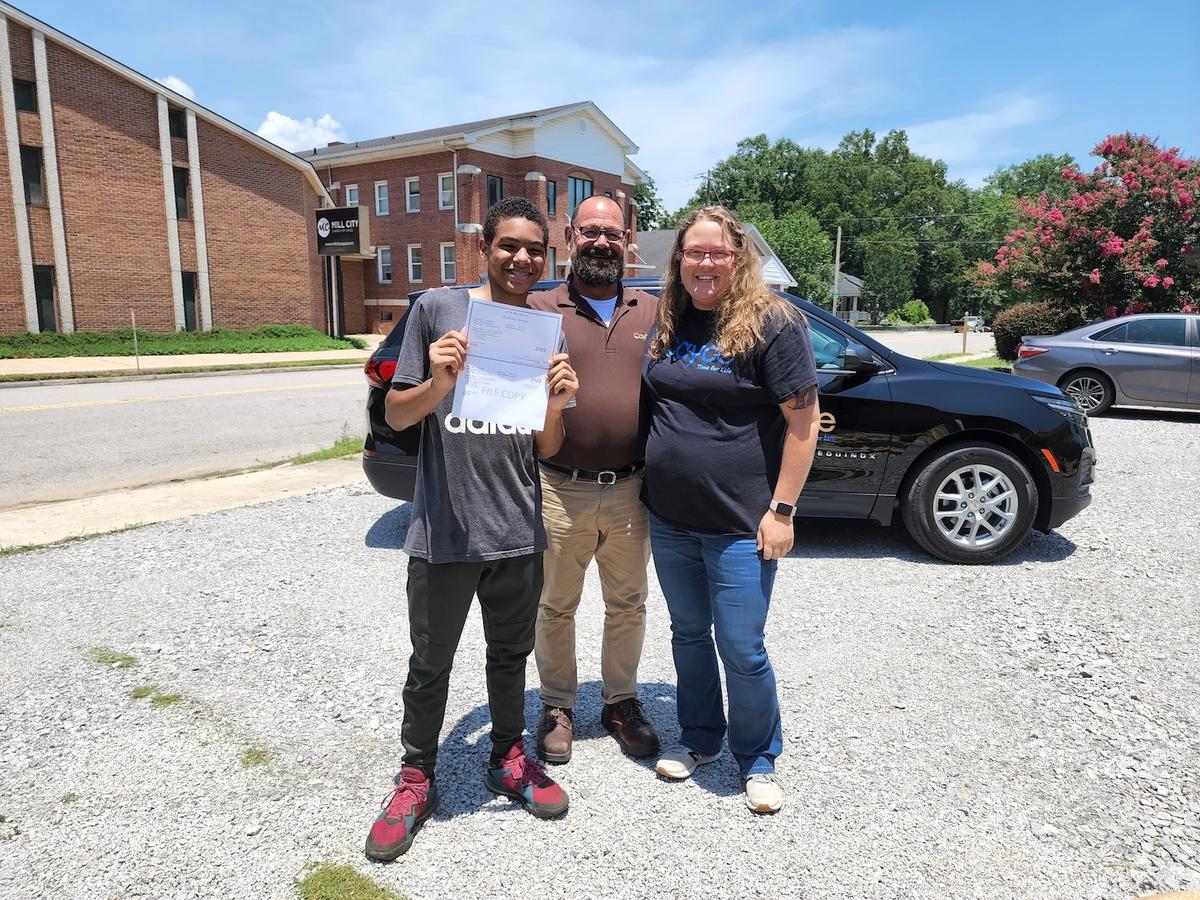 "I was cutting grass today, and the city of Cayce came to the yard I was mowing and presented me with my very own business license. I am a real business owner at 14. This is big to me!" <a href="https://www.facebook.com/tycerey.diaz.1/posts/pfbid02TSQGdtuL2faFDqFfsFop23jN3wdsvZSm5qzRq28o3TSy5M4BQXUZ9ZdJJyH1SVNZl">Tyce said.</a> (Courtesy of <a href="https://www.facebook.com/tycerey.diaz.1">Tyce Rey Diaz Pender</a>)