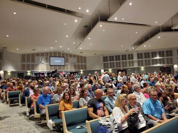 After several moves, the film premiere of “The Return of the American Patriot: The Rise of Pennsylvania,” was held at Christ Community Church in Camp Hill, Penn. July 16, 2022. Doug Mastriano was in attendance. (Courtesy Proactive Strategies)