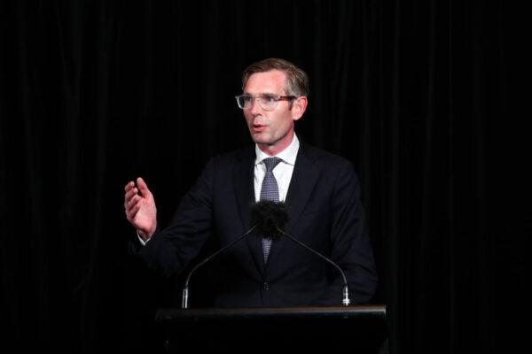NSW premier Dominic Perrottet addresses the media on March 01, 2022 in Sydney, Australia. (Mark Metcalfe/Getty Images)
