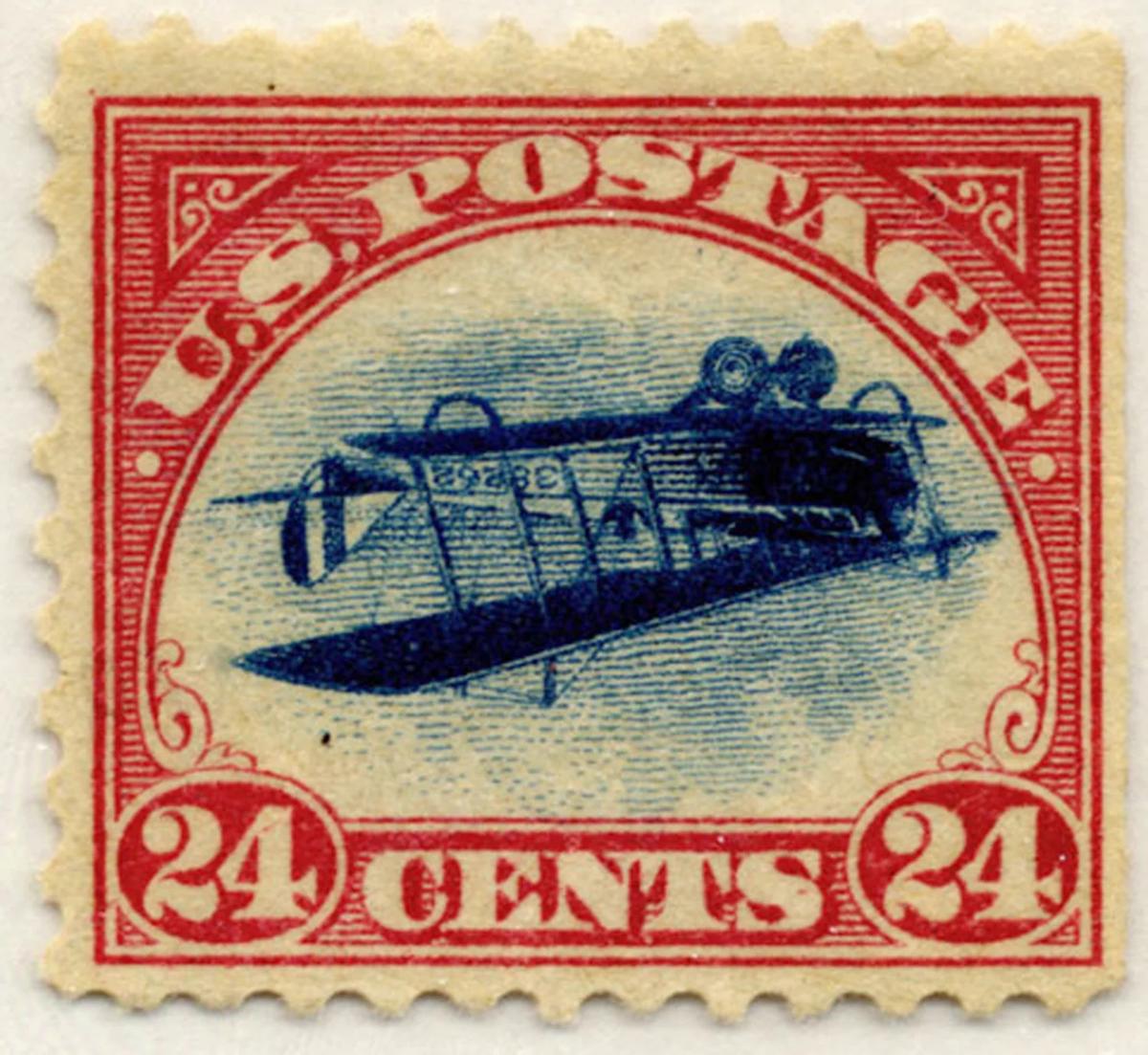 Known as the Inverted Jenny, only one pane of 100 of these “error stamps” printed in 1918 have been found to date, making it quite valuable and a great investment candidate. (Courtesy of National Postal Museum)