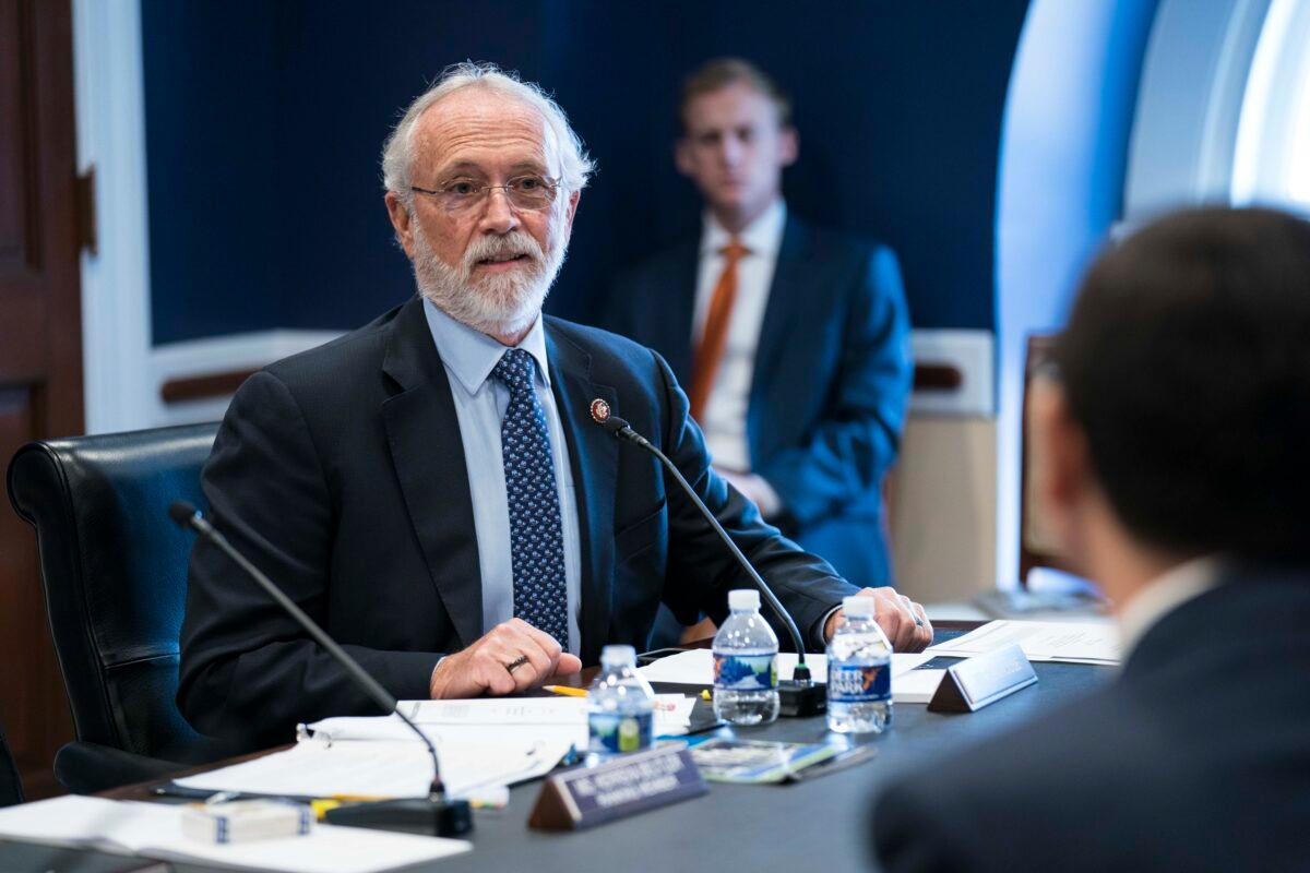 Rep. Dan Newhouse (R-Wash.) questions Congressional Budget Office Director Phillip Swagel as he testifies before the Legislative Branch Subcommittee of the House Appropriations Committee in the U.S. Capitol in Washington on Feb. 12, 2020. (Sarah Silbiger/Getty Images)