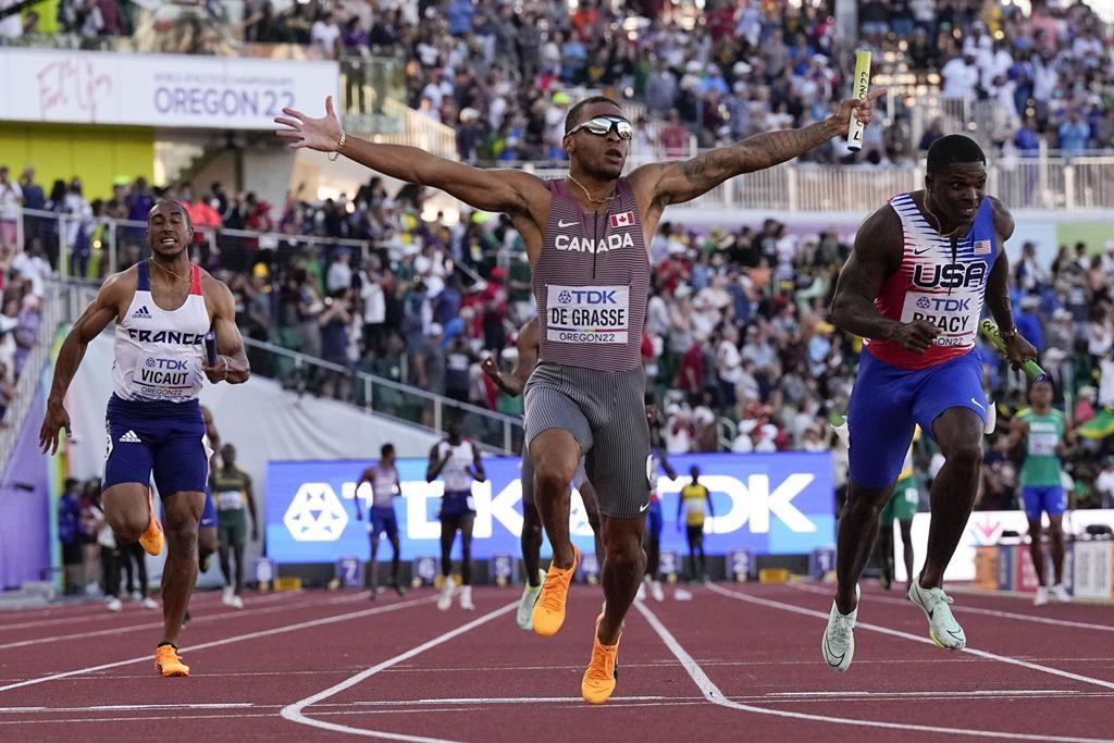 De Grasse Leads Canada to Men’s 4X100m Relay Gold at World Championships