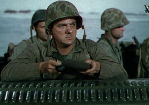 Doc (Karl Malden) is sympathetic to Lt. Anderson’s shell-shock, in “Halls of Montezuma.” (Twentieth Century Fox)